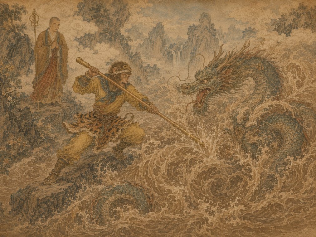 2. Wukong Battles the Dragon